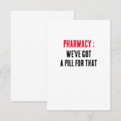 Pharmazie: Dafür haben wir eine Pille got Dankeskarte (Vorne/Hinten)