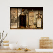 Pharmazie - Dinge in Flaschen und Schachteln Poster (Küche)