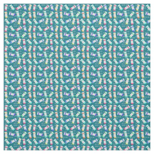 Pharmazie Fabric Aquamarin Blue Stoff (Muster)