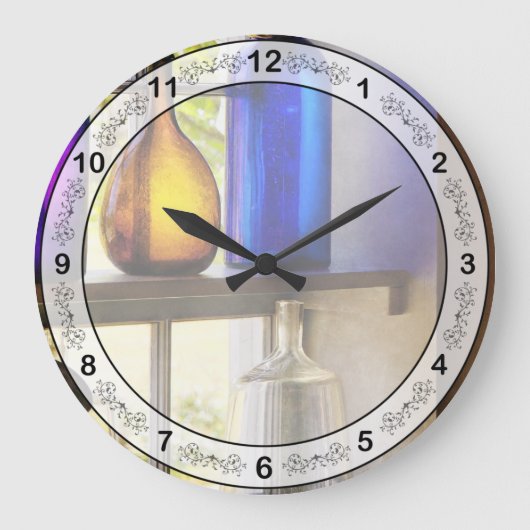 Pharmazie - Farbiges Glas Große Wanduhr (Vorderseite)