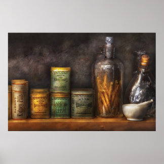 Pharmazie - Husten Tropfen & Nierenkrankheiten Poster