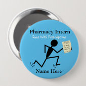 Pharmazie Intern Name Buttone Abzeichen Blau Button (Vorne & Hinten)
