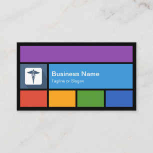 Pharmazie Medizinisches Symbol - Farbige Tiles QR  Visitenkarte