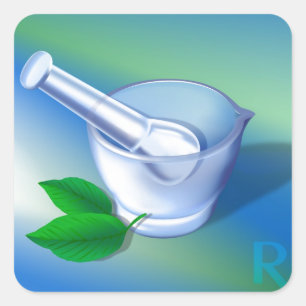 Pharmazie-Symbol Quadratischer Aufkleber