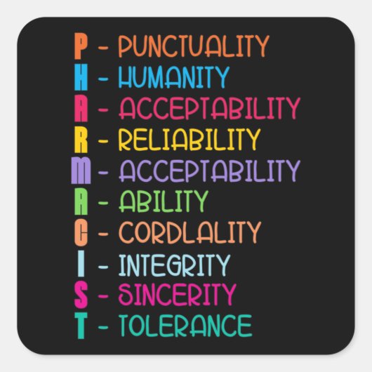 Pharmaziekonzept Tech Medicine Technician Apotheke Quadratischer Aufkleber (Vorderseite)