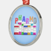 PharmD Apotheken-Studenten-Weihnachtsverzierung Silbernes Ornament (Links)
