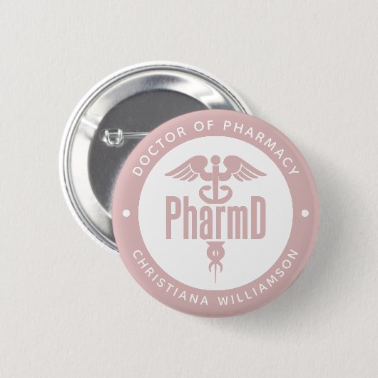 PharmD Arzt des Pharmazeutischen Abschlusses Apoth Button (Vorne & Hinten)