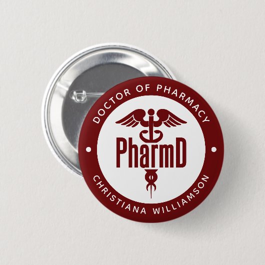 PharmD Arzt des Pharmazeutischen Abschlusses Apoth Button (Vorne & Hinten)