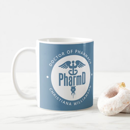 PharmD Arzt des Pharmazeutischen Abschlusses Apoth Kaffeetasse (Mit Donut)