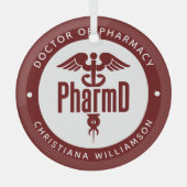 PharmD Arzt des Pharmazeutischen Abschlusses Apoth Ornament Aus Glas (Vorderseite)
