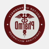 PharmD Arzt des Pharmazeutischen Abschlusses Apoth Ornament Aus Glas (Rückseite)