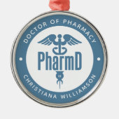 PharmD Arzt des Pharmazeutischen Abschlusses Apoth Ornament Aus Metall (Vorne)