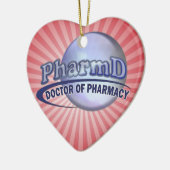 PharmD BLAUES LOGO - DOKTOR OF PHARMACY Keramikornament (Links)