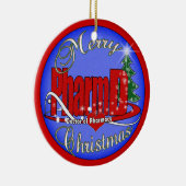 PharmD CHRITMAS VERZIERUNGS-DOKTOR DER APOTHEKE Keramik Ornament (Rechts)
