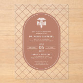 PharmD Doktor der Pharmazie Abschluss Karo Muster Acryleinladungen (Vorderseite)