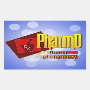 PharmD Doktor von Apotheke LOGO Rechteckiger Aufkleber