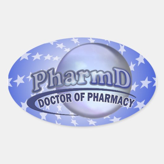 PharmD LOGO - DOCTOR OF PHARMACY Ovaler Aufkleber (Vorderseite)
