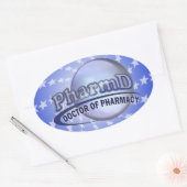 PharmD LOGO - DOCTOR OF PHARMACY Ovaler Aufkleber (Umschlag)