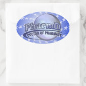 PharmD LOGO - DOCTOR OF PHARMACY Ovaler Aufkleber (Tasche)