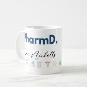 PharmD Personalisierter Becher | Minimaler moderne Kaffeetasse (Vorderseite Links)