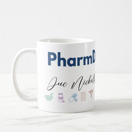 PharmD Personalisierter Becher | Minimaler moderne Kaffeetasse (Links)