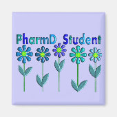 PharmD Student BLUE FLOWERS Magnet (Vorne)
