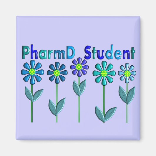 PharmD Student BLUE FLOWERS Magnet (Vorne)
