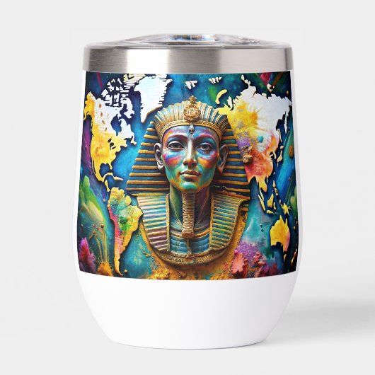 Pharoah’ Face on World Map Drinking Glasses (Vorderseite)