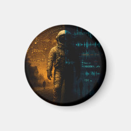 Phase 1 Poster - Glitch Astronaut Art Magnet