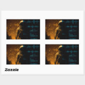 Phase 1 Poster - Glitch Astronaut Art Rechteckiger Aufkleber (Blatt)