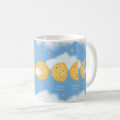 Phasen der Käse Moon Blue Skies Lunar Chart Kaffeetasse (VorderseiteRechts)