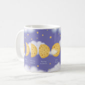 Phasen der Käse Moon Lavender Sky Lunar Diagramm Kaffeetasse (Vorderseite Links)