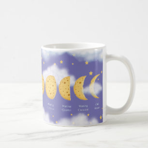 Phasen der Käse Moon Lavender Sky Lunar Diagramm Kaffeetasse