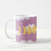 Phasen der Käse Moon Pink Sky Lunar Diagramm Kaffeetasse (Links)