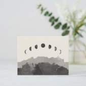 Phasen der Mondastronomie Wasserfarbe Postkarte (Stehend Vorderseite)
