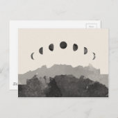 Phasen der Mondastronomie Wasserfarbe Postkarte (Vorne/Hinten)