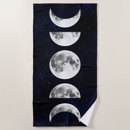 Phasen der Mondgalaxie Strandtuch (Vorderseite)