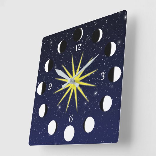 Phasen der Monduhr Quadratische Wanduhr (Winkel)