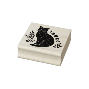 Phasen der Star Cat and Moon Gummistempel