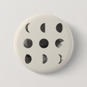 Phasen des Mond-MondAquarells Button (Vorderseite)