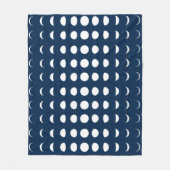 Phasen des Mond on Deep Midnight Blue Fleecedecke (Vorderseite)