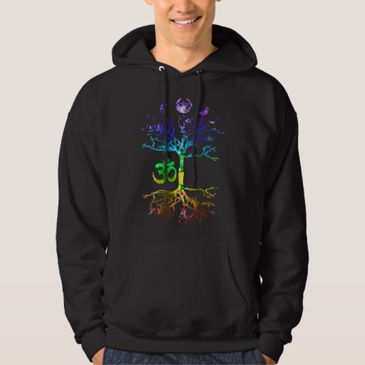 Phasen des Mondbaums des Lebens Om Chakra Hoodie (Vorderseite)