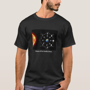Phasen des Mondes auf der Erde Illustration Grafik T-Shirt