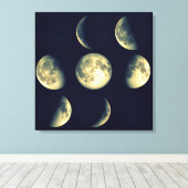 Phasen des Mondes ~ Mondzyklus Leinwanddruck (Insitu (Holzboden))