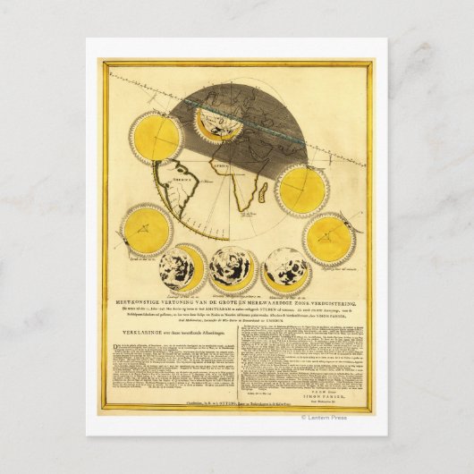 Phasen des Mondes um die Erdkarte Postkarte (Vorderseite)