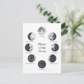 Phasen des Mondmond-Mondmond-Zyklus Postkarte (Stehend Vorderseite)