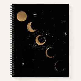 Phasen des Moon Spiral-Notebooks Notizblock