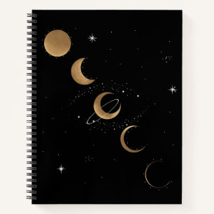 Phasen des Moon Spiral-Notebooks Notizblock