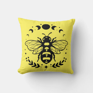 Phasen von Bienen und Mond Kissen