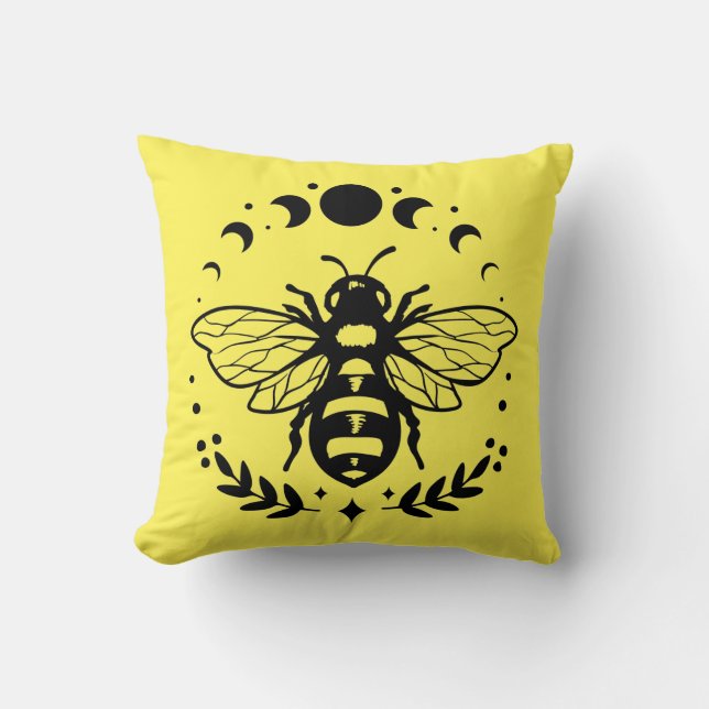 Phasen von Bienen und Mond Kissen (Vorderseite)